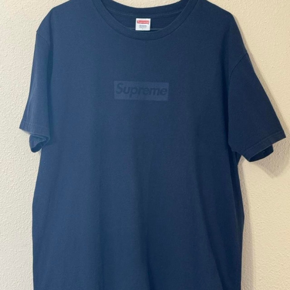 Supreme Tonal Box Logo Tee Navy SS23 Authentic Short Sleeve T-Shirt Size L